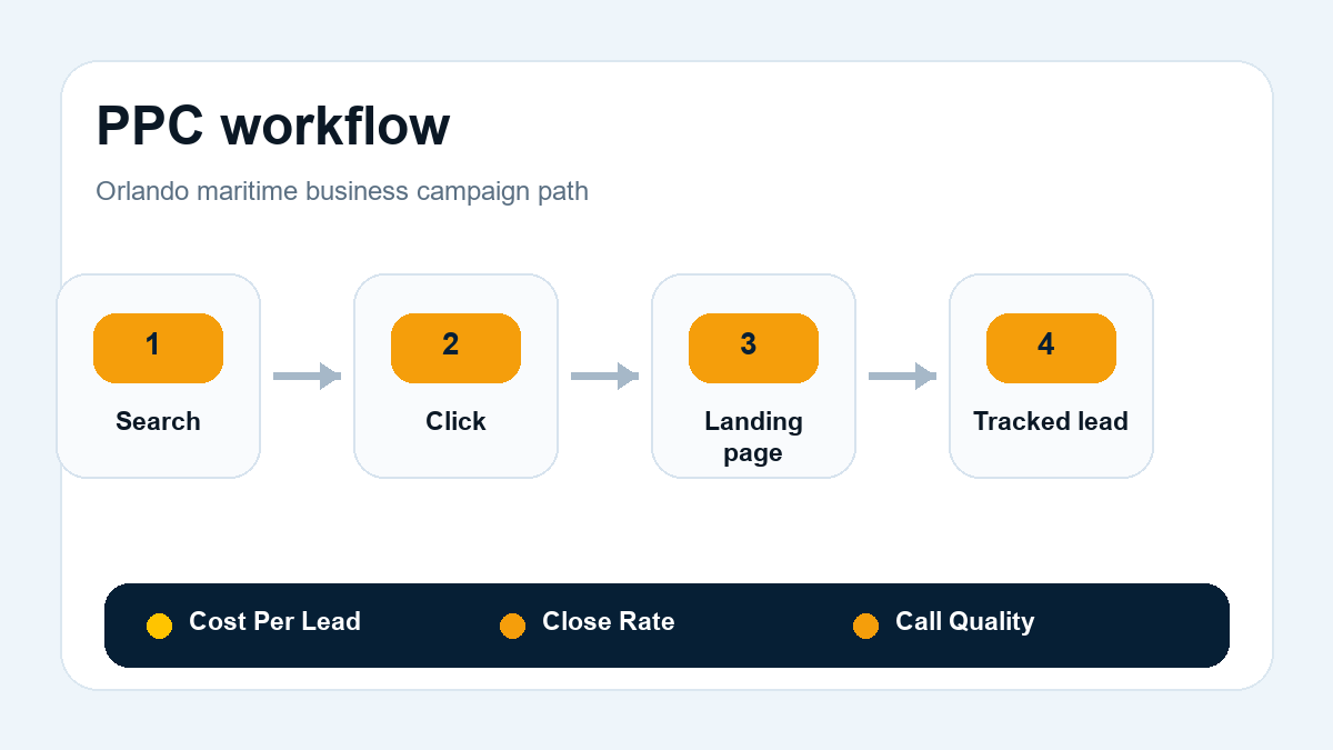 PPC workflow for maritime businesses in Orlando, Florida