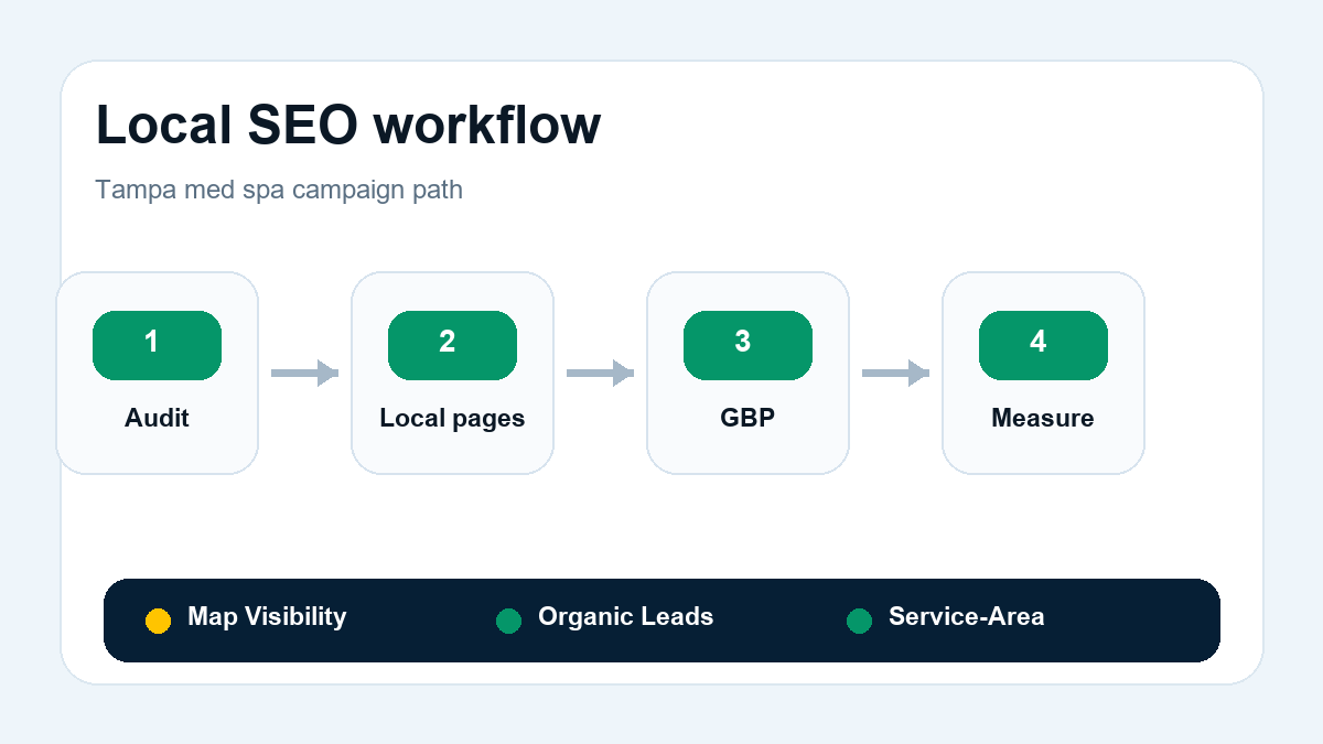 Local SEO workflow for med spas in Tampa, Florida