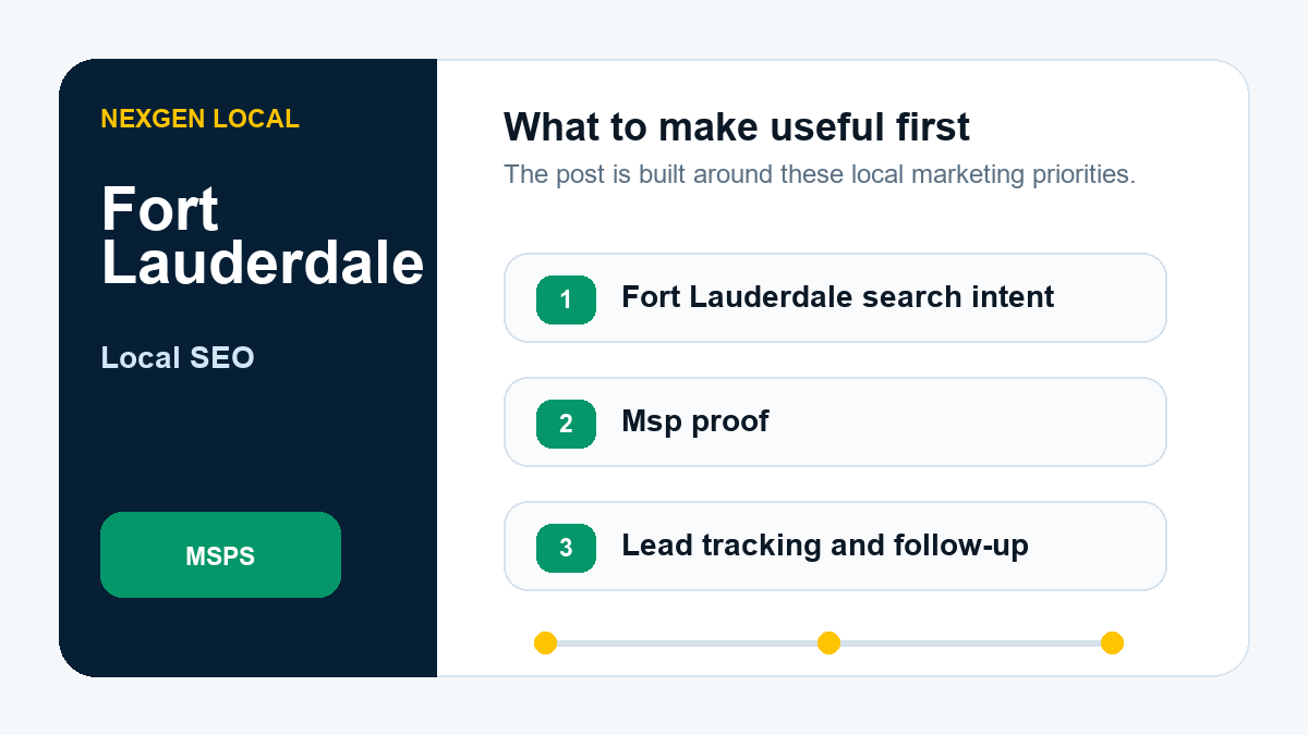 Local SEO priorities for MSPs in Fort Lauderdale, Florida