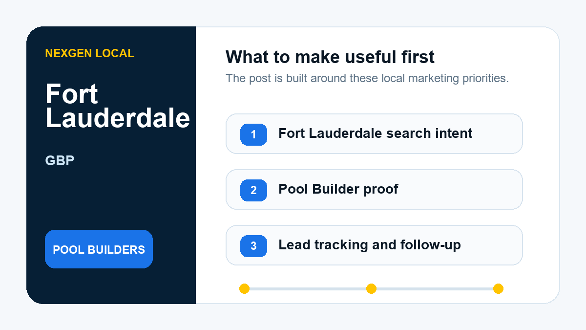 Google Business Profile priorities for pool builders in Fort Lauderdale, Florida