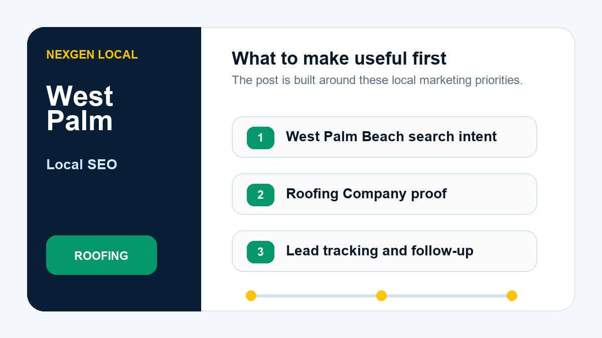 Local SEO priorities for roofing companies in West Palm Beach, Florida