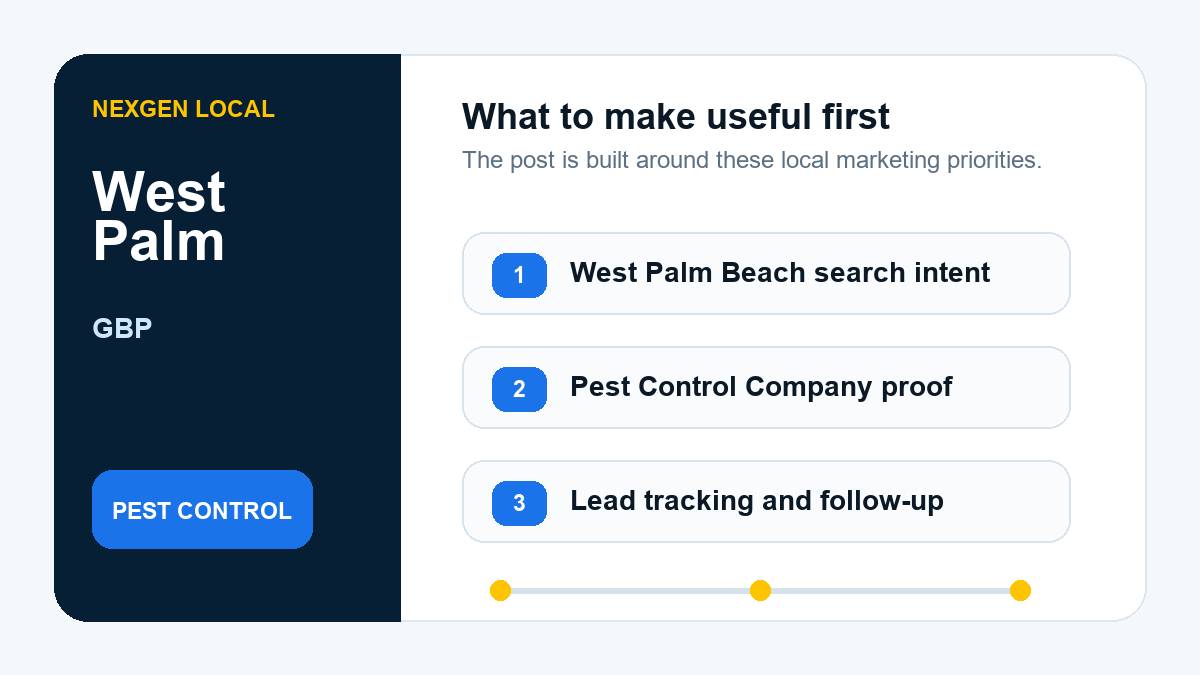 Google Business Profile priorities for pest control companies in West Palm Beach, Florida