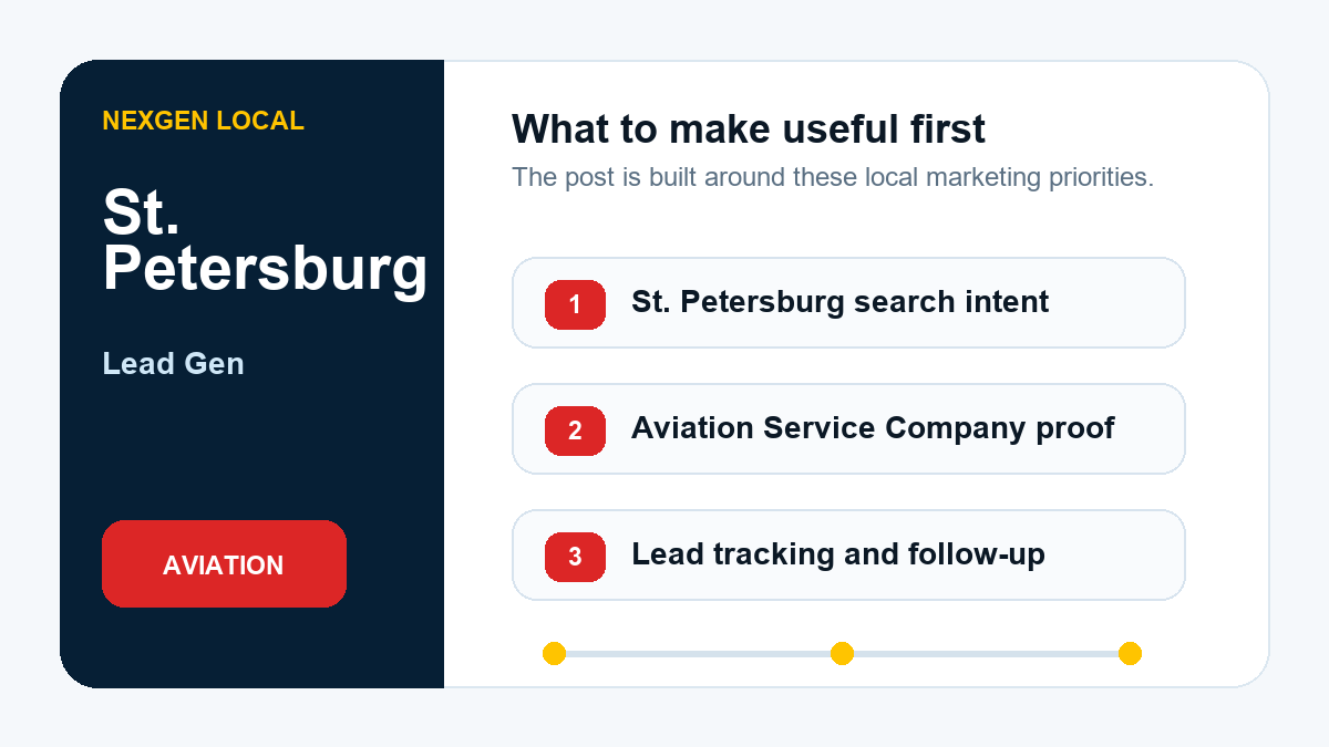 Lead Generation priorities for aviation service companies in St. Petersburg, Florida