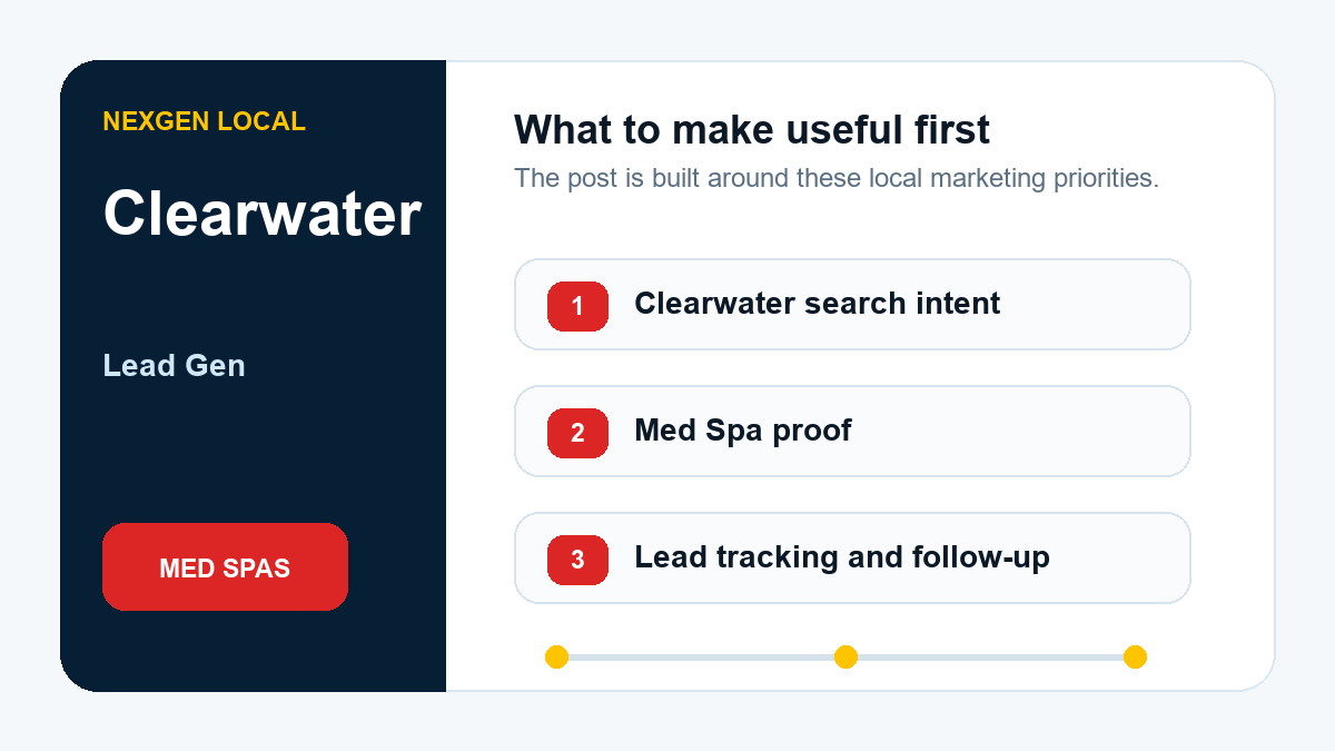 Lead Generation priorities for med spas in Clearwater, Florida