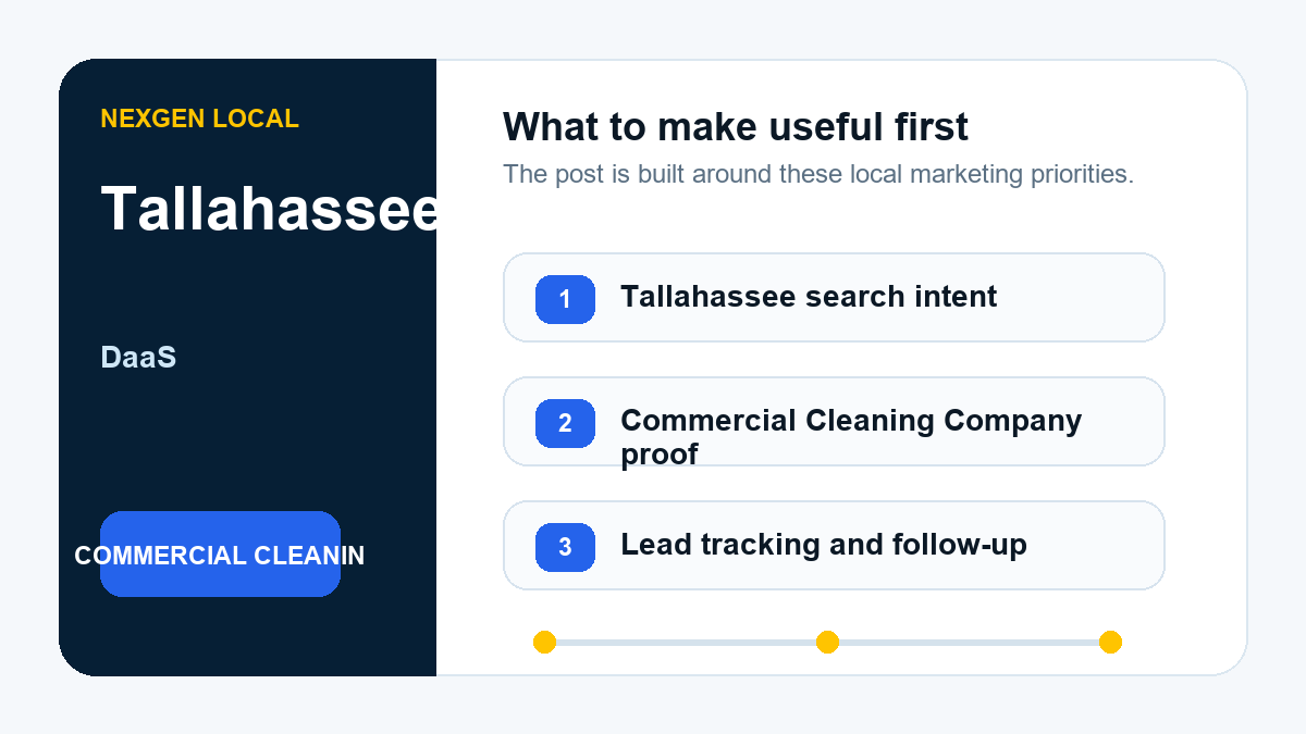 Data as a Service priorities for commercial cleaning companies in Tallahassee, Florida