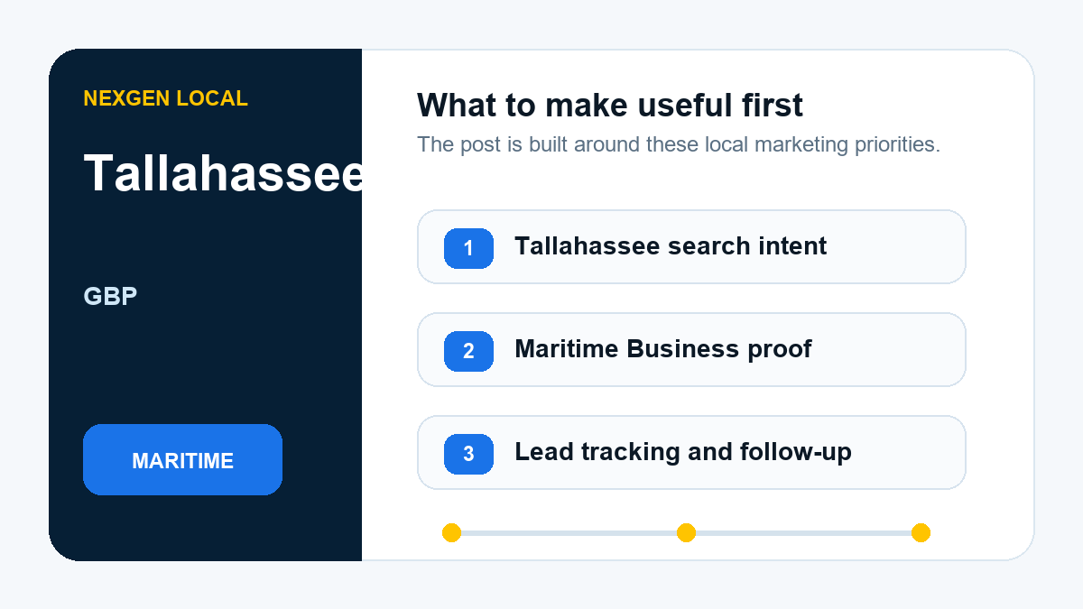 Google Business Profile priorities for maritime businesses in Tallahassee, Florida