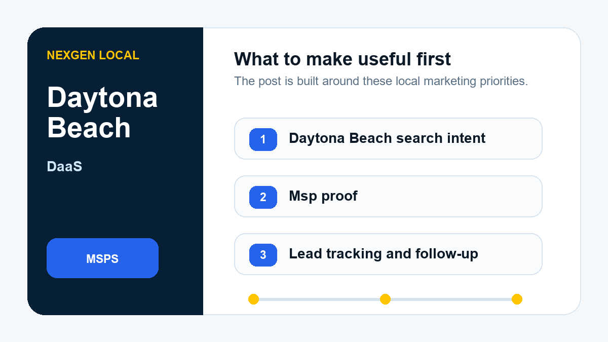 Data as a Service priorities for MSPs in Daytona Beach, Florida