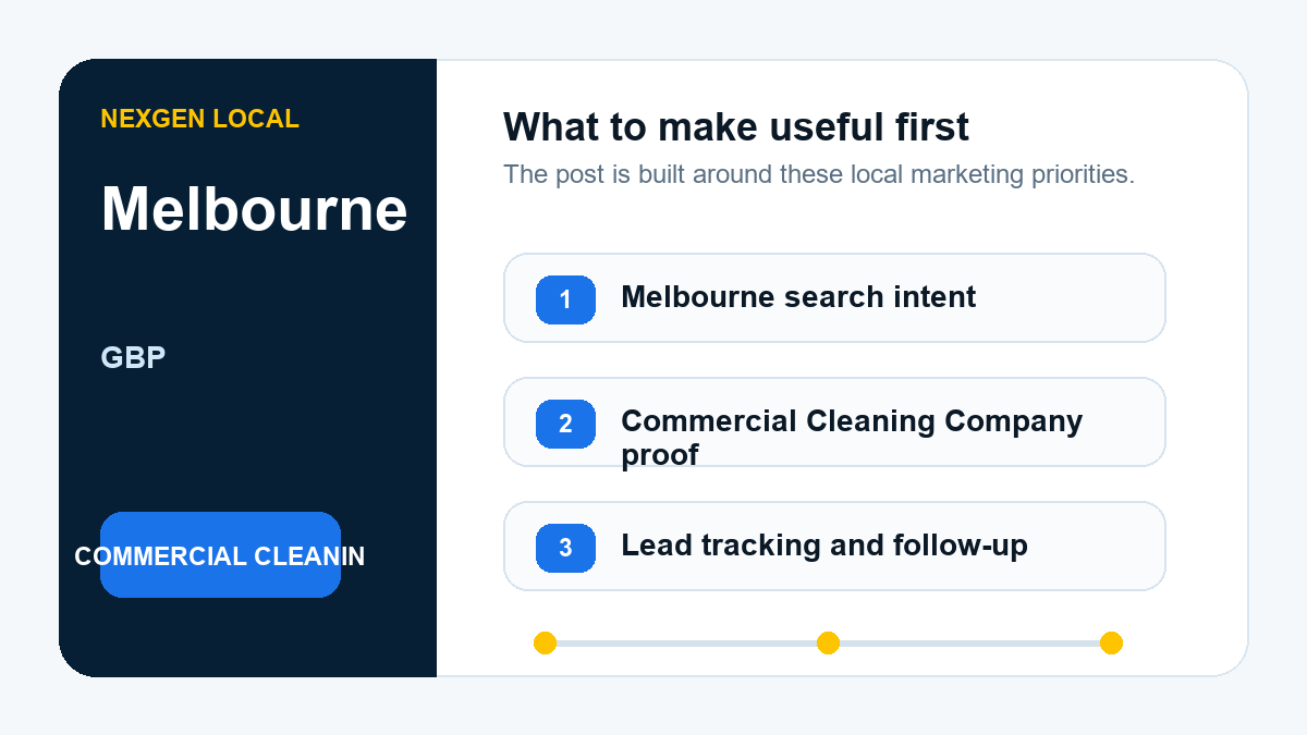 Google Business Profile priorities for commercial cleaning companies in Melbourne, Florida