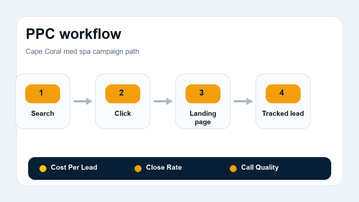 PPC workflow for med spas in Cape Coral, Florida