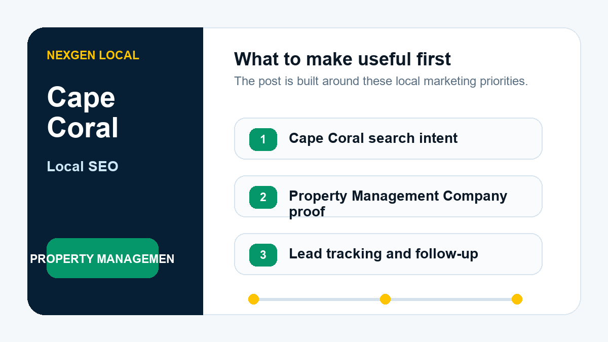 Local SEO priorities for property management and HOA companies in Cape Coral, Florida