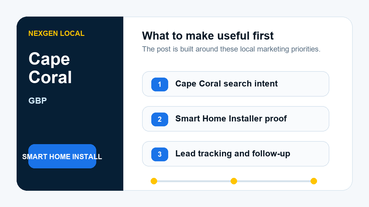Google Business Profile priorities for smart home installers in Cape Coral, Florida