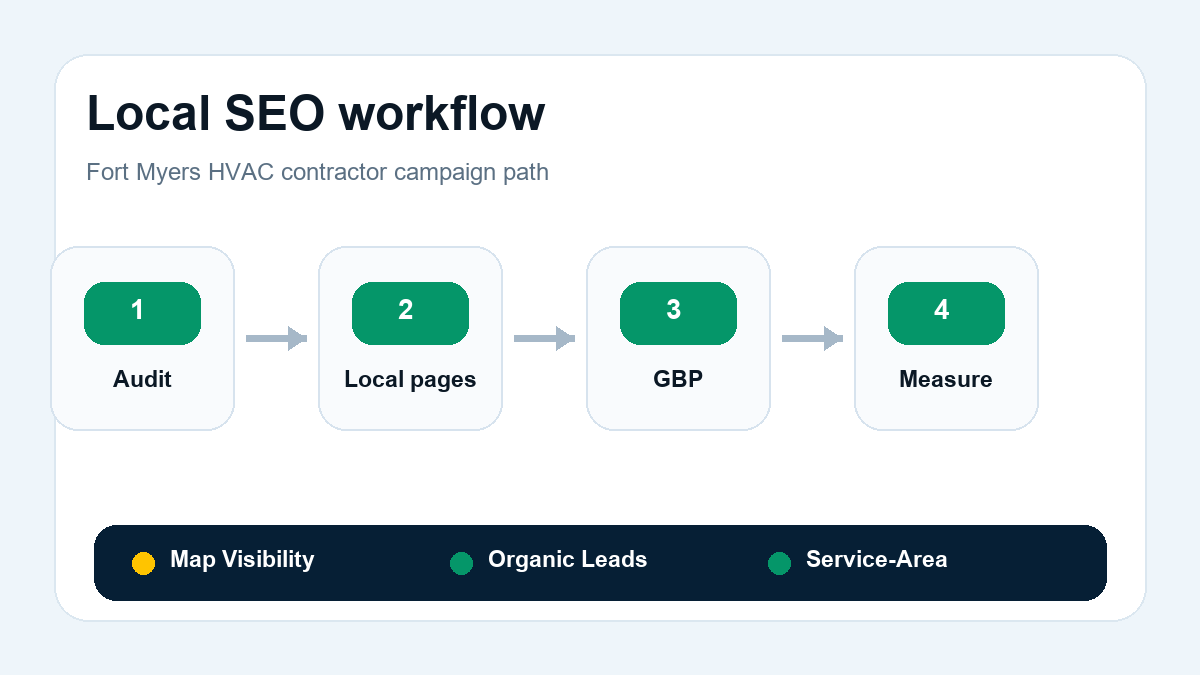 Local SEO workflow for HVAC contractors in Fort Myers, Florida
