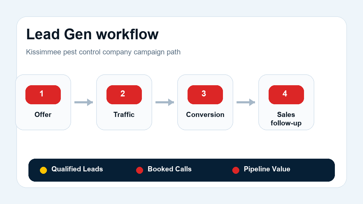 Lead Generation workflow for pest control companies in Kissimmee, Florida