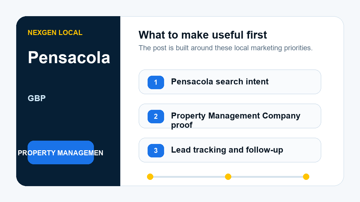 Google Business Profile priorities for property management and HOA companies in Pensacola, Florida