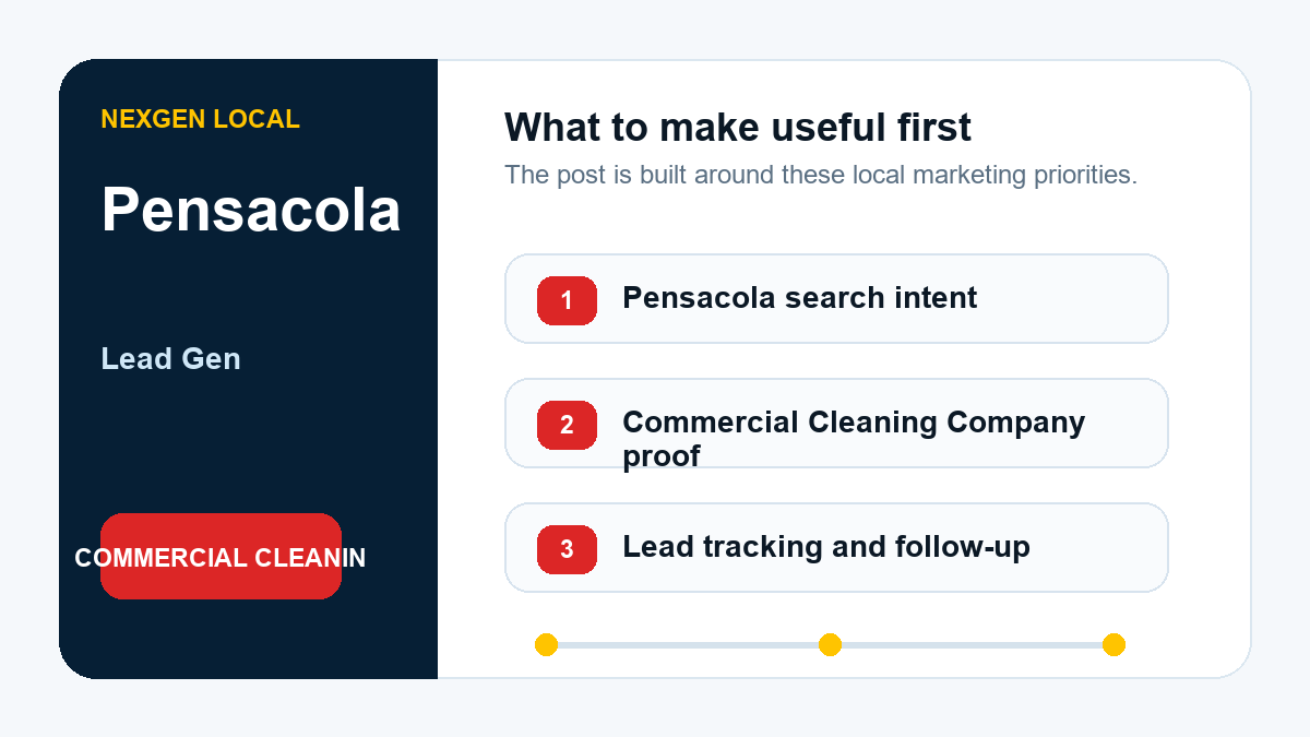Lead Generation priorities for commercial cleaning companies in Pensacola, Florida
