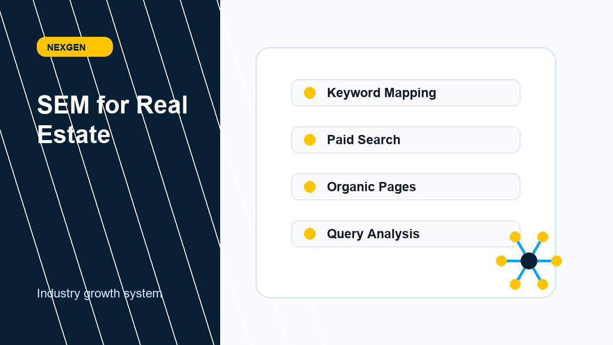 Search Engine Marketing (SEM) for Real Estate | Nexgen Local Marketing industry marketing strategy visual