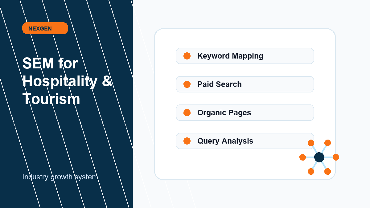 Search Engine Marketing (SEM) for Hospitality | Nexgen Local Marketing industry marketing strategy visual