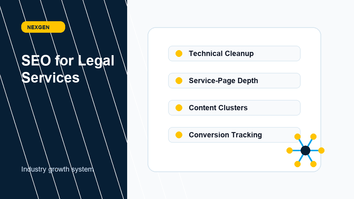 SEO (Search Engine Optimization) for Legal Services | Nexgen Local Marketing industry marketing strategy visual