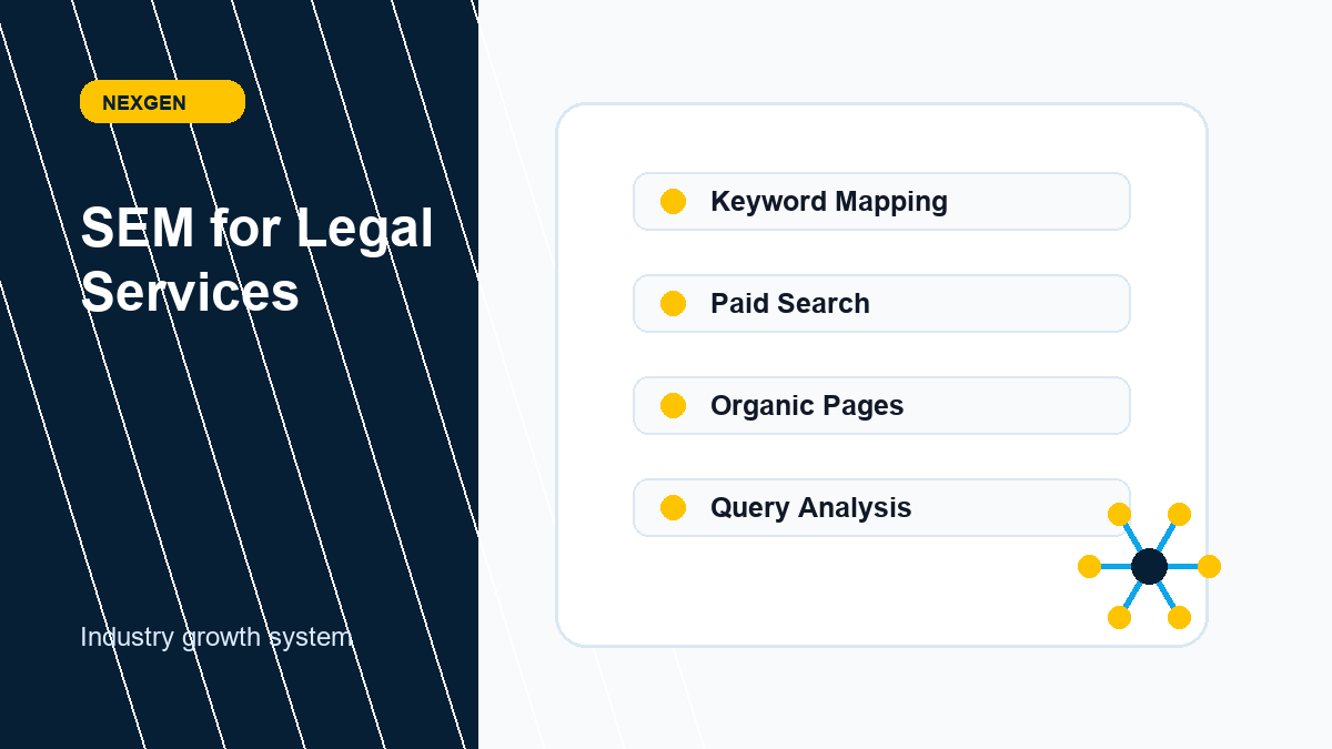 Search Engine Marketing (SEM) for Legal Services | Nexgen Local Marketing industry marketing strategy visual