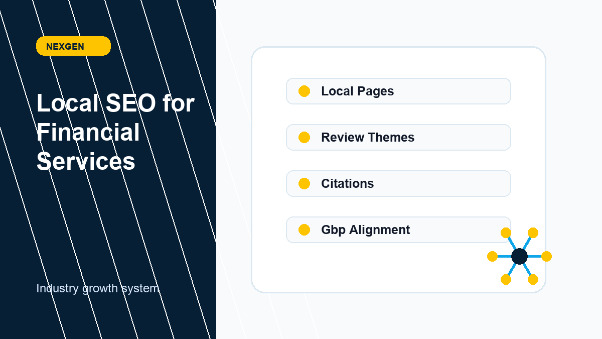 Local SEO for Financial Services | Nexgen Local Marketing industry marketing strategy visual