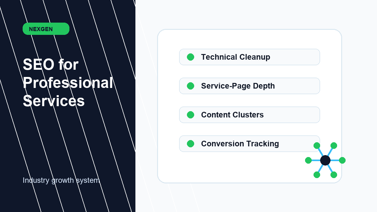 SEO (Search Engine Optimization) for Professional Services | Nexgen Local Marketing industry marketing strategy visual