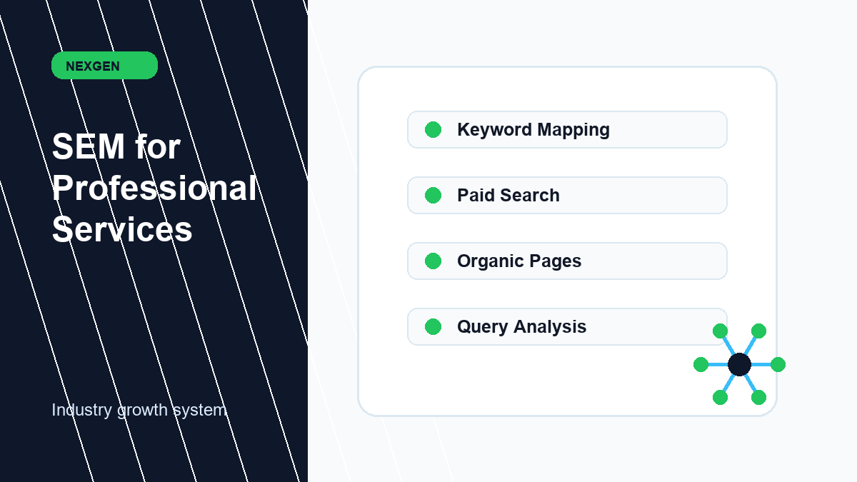 Search Engine Marketing (SEM) for Professional Services | Nexgen Local Marketing industry marketing strategy visual