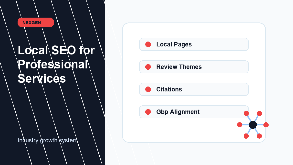 Local SEO for Professional Services | Nexgen Local Marketing industry marketing strategy visual