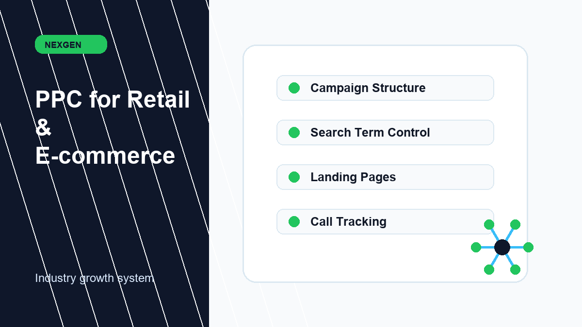 PPC (Pay Per Click) for Retail | Nexgen Local Marketing industry marketing strategy visual