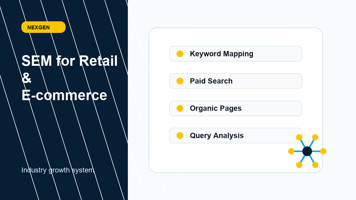 Search Engine Marketing (SEM) for Retail | Nexgen Local Marketing industry marketing strategy visual