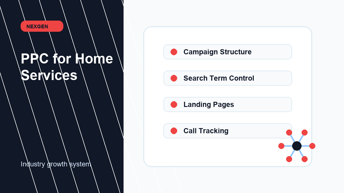 PPC (Pay Per Click) for Home Services | Nexgen Local Marketing industry marketing strategy visual